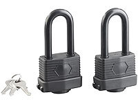AGT 2er-Set Vorhänge-Schlösser mit XXL-Bügeln und 3 Schlüsseln; Lockpicking-Sets mit Übungs-Schlösser Lockpicking-Sets mit Übungs-Schlösser Lockpicking-Sets mit Übungs-Schlösser Lockpicking-Sets mit Übungs-Schlösser 