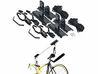 AGT 2er-Set platzsparende Fahrrad-Aufhänger mit Liftsystem, bis 20 kg; Fahrrad-Wandhalterungen Fahrrad-Wandhalterungen Fahrrad-Wandhalterungen 